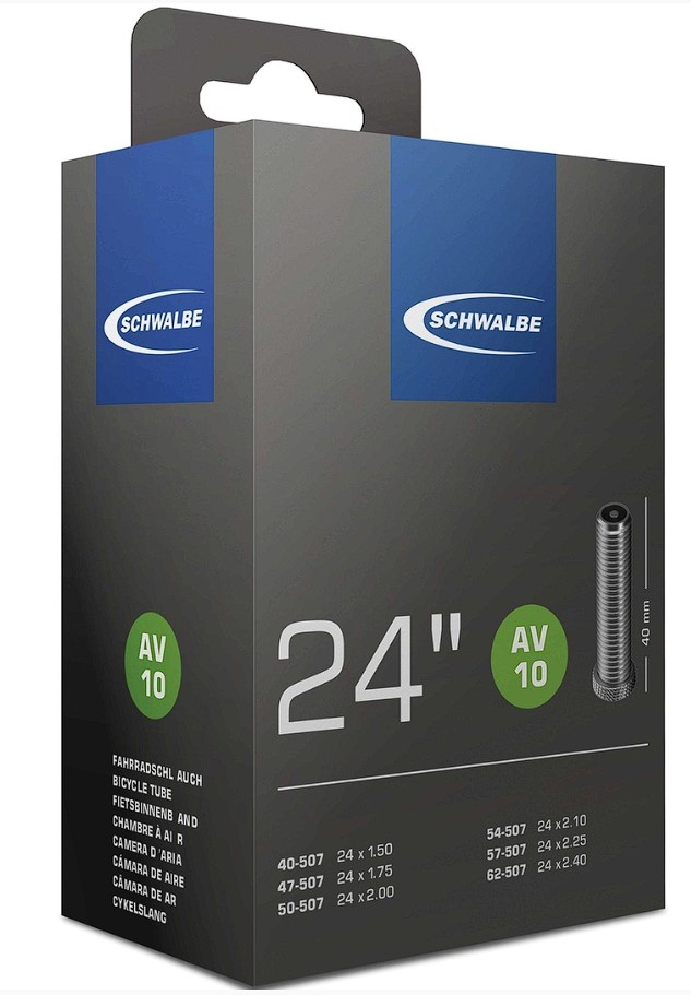 Schlauch Schwalbe AV 10 mit Autoventil 24 x 1.50 - 2.40 Zoll (40/62-507mm)